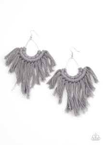 Paparazzi "Wanna Piece Of MACRAME?" Silver Earrings Paparazzi Jewelry