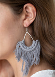 Paparazzi "Wanna Piece Of MACRAME?" Silver Earrings Paparazzi Jewelry