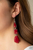 Paparazzi "Geo Getaway" Red Earrings Paparazzi Jewelry