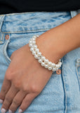 Paparazzi "Downtown Debut" White Bracelet Paparazzi Jewelry