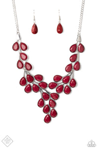 Paparazzi "Eden Deity" FASHION FIX Red Necklace & Earring Set Paparazzi Jewelry