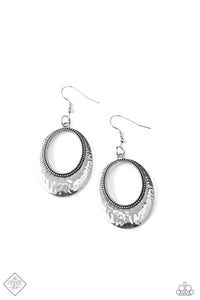 Paparazzi "Tempest Texture" FASHION FIX Silver Earrings Paparazzi Jewelry