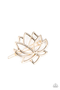 Paparazzi "Lotus Pools" Gold Hair Clip Paparazzi Jewelry