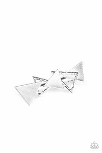 Paparazzi "Know All The Triangles" Silver Hair Clip Paparazzi Jewelry