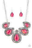 Paparazzi "Opal Auras" Pink Necklace & Earring Set Paparazzi Jewelry