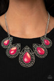 Paparazzi "Opal Auras" Pink Necklace & Earring Set Paparazzi Jewelry