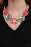 Paparazzi "Pucker Up" Pink Necklace & Earring Set Paparazzi Jewelry