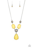 Paparazzi "Heirloom Hideaway" Yellow Necklace & Earring Set Paparazzi Jewelry