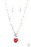 Paparazzi "Check Your Heart Rate" Red Necklace & Earring Set Paparazzi Jewelry
