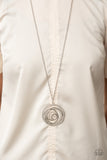 Paparazzi "Subliminal Sparkle" White Necklace & Earring Set Paparazzi Jewelry