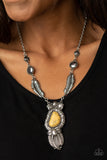 Paparazzi VINTAGE VAULT "Ruler Of The Roost" Yellow Necklace & Earring Set Paparazzi Jewelry