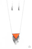 Paparazzi "Badlands Bonanza" Orange Necklace & Earring Set Paparazzi Jewelry