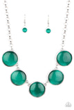 Paparazzi "Ethereal Escape" Green Necklace & Earring Set Paparazzi Jewelry