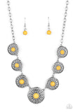 Paparazzi "Sahara Solar Power" Yellow Necklace & Earring Set Paparazzi Jewelry