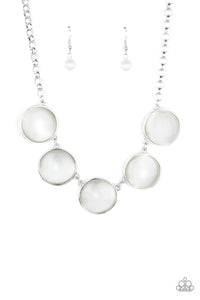 Paparazzi "Ethereal Escape" White Necklace & Earring Set Paparazzi Jewelry