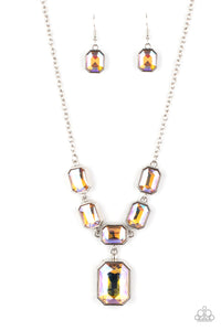 Paparazzi "Million Dollar Moment" Yellow Oil Spill Necklace & Earring Set Paparazzi Jewelry