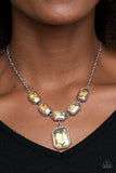 Paparazzi "Million Dollar Moment" Yellow Oil Spill Necklace & Earring Set Paparazzi Jewelry