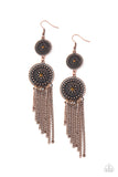 Paparazzi "Medallion Mecca" Copper Earrings Paparazzi Jewelry