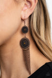 Paparazzi "Medallion Mecca" Copper Earrings Paparazzi Jewelry