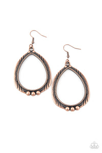 Paparazzi VINTAGE VAULT "Terra Topography" Copper Earrings Paparazzi Jewelry