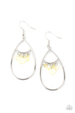 Paparazzi VINTAGE VAULT "Shimmer Advisory" Yellow Earrings Paparazzi Jewelry