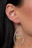 Paparazzi VINTAGE VAULT "Shimmer Advisory" Yellow Earrings Paparazzi Jewelry