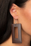 Paparazzi "Totally Framed" Brown Earrings Paparazzi Jewelry
