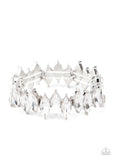 Paparazzi "Fiercely Fragmented" White Bracelet Paparazzi Jewelry