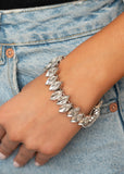 Paparazzi "Fiercely Fragmented" White Bracelet Paparazzi Jewelry