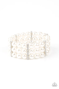 Paparazzi "Modern Day Majesty" White Bracelet Paparazzi Jewelry