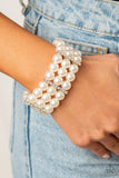 Paparazzi "Modern Day Majesty" White Bracelet Paparazzi Jewelry
