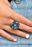 Paparazzi "Hibiscus Holiday" Blue Ring Paparazzi Jewelry