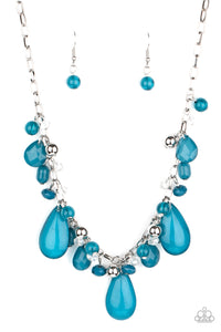 Paparazzi VINTAGE VAULT "Seaside Solstice" Blue Necklace & Earring Set Paparazzi Jewelry