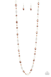 Paparazzi "Twinkling Treasures" Brown Necklace & Earring Set Paparazzi Jewelry