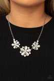 Paparazzi "Effortlessly Efflorescent" White Necklace & Earring Set Paparazzi Jewelry