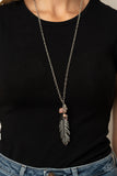 Paparazzi "Feather Flair" Pink Necklace & Earring Set Paparazzi Jewelry