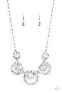 Paparazzi "Total Head Turner" White Necklace & Earring Set Paparazzi Jewelry