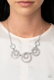 Paparazzi "Total Head Turner" White Necklace & Earring Set Paparazzi Jewelry