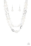 Paparazzi "Fluent In Affluence" White Necklace & Earring Set Paparazzi Jewelry