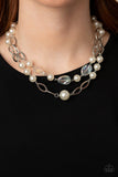 Paparazzi "Fluent In Affluence" White Necklace & Earring Set Paparazzi Jewelry