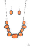 Paparazzi "Lets Get Loud" Orange Necklace & Earring Set Paparazzi Jewelry