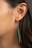Paparazzi "Hold My Tassel" Green Necklace & Earring Set Paparazzi Jewelry