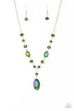 Paparazzi "Fashionista Week" Green Oil Spill Necklace & Earring Set Paparazzi Jewelry