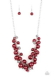 Paparazzi "Uptown Upgrade" Red Necklace & Earring Set Paparazzi Jewelry