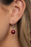 Paparazzi VINTAGE VAULT "Prim and POLISHED" Red Necklace & Earring Set Paparazzi Jewelry