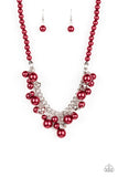 Paparazzi VINTAGE VAULT "Prim and POLISHED" Red Necklace & Earring Set Paparazzi Jewelry