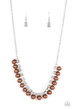 Paparazzi "Frozen in TIMELESS" Brown Necklace & Earring Set Paparazzi Jewelry