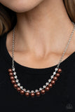 Paparazzi "Frozen in TIMELESS" Brown Necklace & Earring Set Paparazzi Jewelry