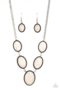 Paparazzi "River Valley Radiance" White  Necklace & Earring Set Paparazzi Jewelry