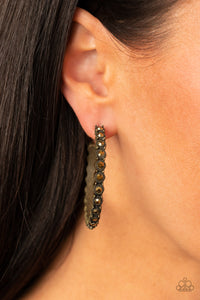 Paparazzi "Rhinestone Studded Sass" Brass Earrings Paparazzi Jewelry